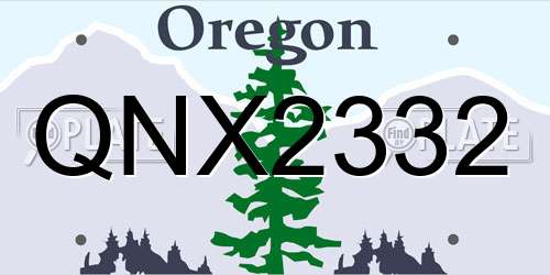 QNX2332 Oregon License Plate