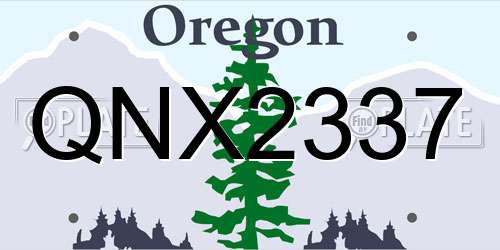 QNX2337 Oregon License Plate