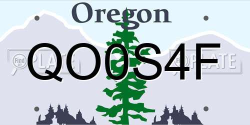 QO0S4F Oregon License Plate