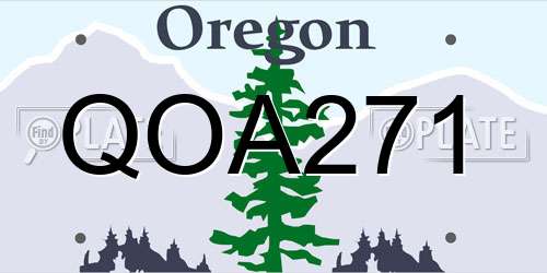QOA271 Oregon License Plate