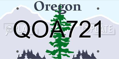 QOA721 Oregon License Plate