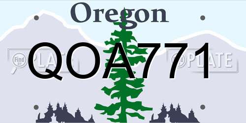 QOA771 Oregon License Plate