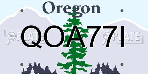QOA77I Oregon License Plate