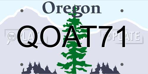 QOAT71 Oregon License Plate