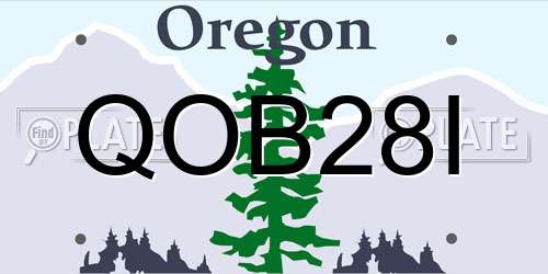 QOB28I Oregon License Plate