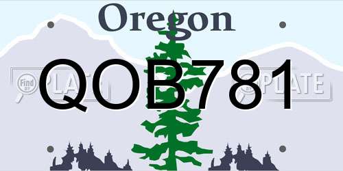 QOB781 Oregon License Plate
