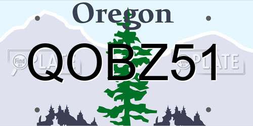 QOBZ51 Oregon License Plate