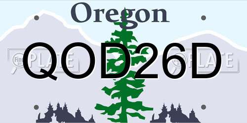 QOD26D Oregon License Plate