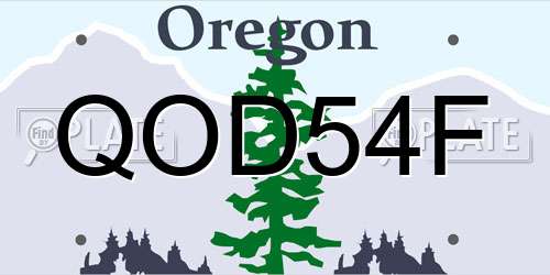 QOD54F Oregon License Plate