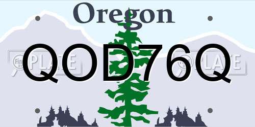 QOD76Q Oregon License Plate