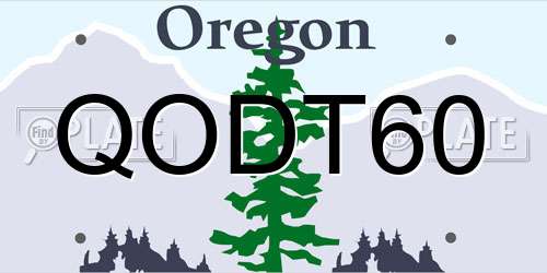 QODT60 Oregon License Plate