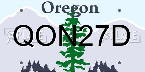 QON27D Oregon License Plate