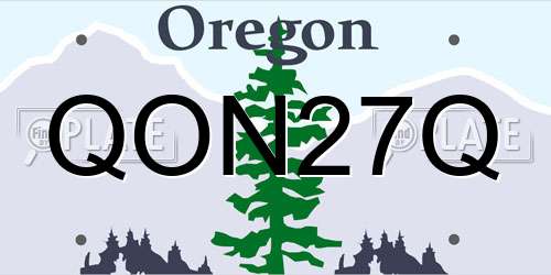 QON27Q Oregon License Plate