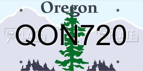 QON720 Oregon License Plate