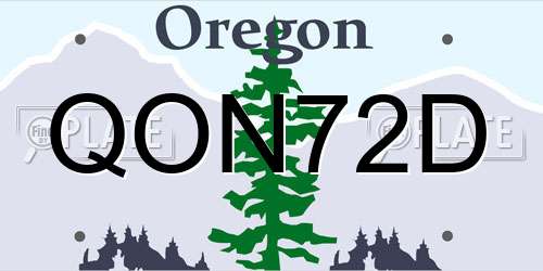 QON72D Oregon License Plate