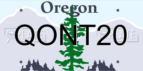 QONT20 Oregon License Plate