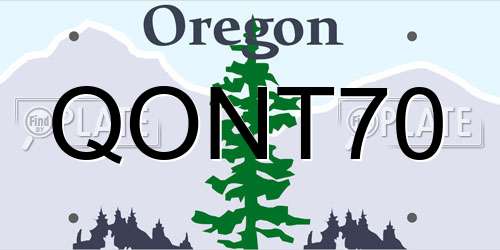 QONT70 Oregon License Plate