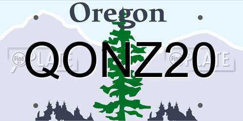 QONZ20 Oregon License Plate