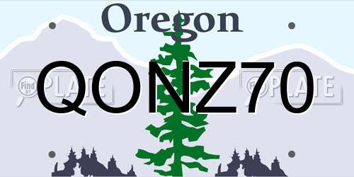 QONZ70 Oregon License Plate