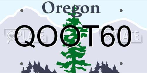 QOOT60 Oregon License Plate