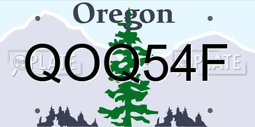 QOQ54F Oregon License Plate