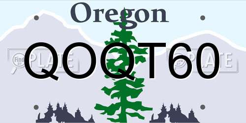 QOQT60 Oregon License Plate