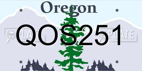 QOS251 Oregon License Plate