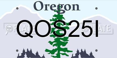 QOS25I Oregon License Plate