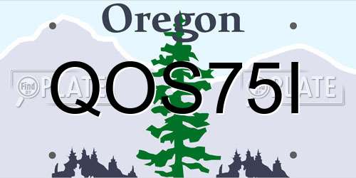 QOS75I Oregon License Plate