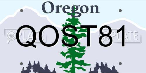 QOST81 Oregon License Plate