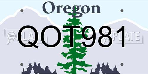 QOT981 Oregon License Plate
