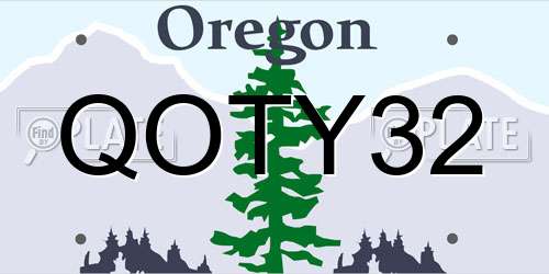 QOTY32 Oregon License Plate