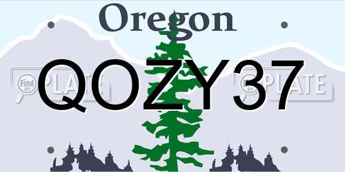 QOZY37 Oregon License Plate