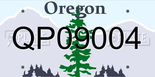 QP09004 Oregon License Plate