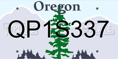 QP1S337 Oregon License Plate