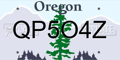 QP5O4Z Oregon License Plate