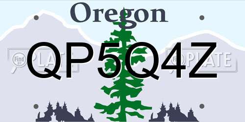 QP5Q4Z Oregon License Plate