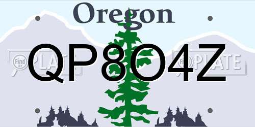 QP8O4Z Oregon License Plate