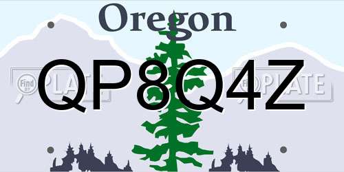 QP8Q4Z Oregon License Plate