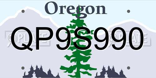 QP9S990 Oregon License Plate