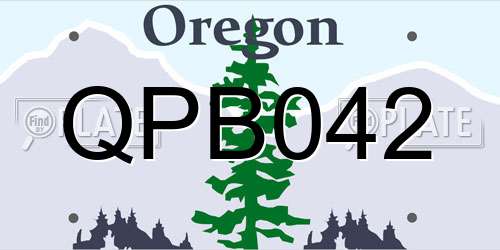 QPB042 Oregon License Plate