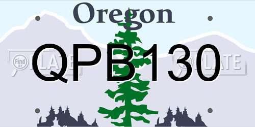 QPB130 Oregon License Plate