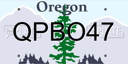 QPBO47 Oregon License Plate