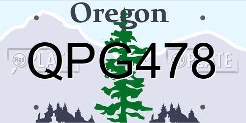 QPG478 Oregon License Plate