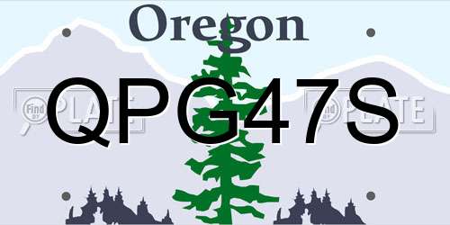 QPG47S Oregon License Plate