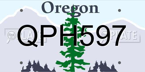 QPH597 Oregon License Plate