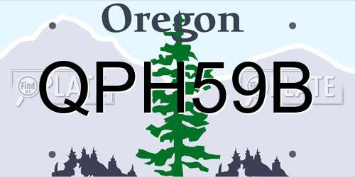 QPH59B Oregon License Plate