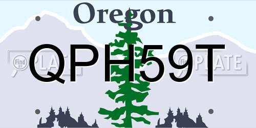 QPH59T Oregon License Plate