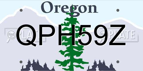 QPH59Z Oregon License Plate