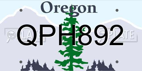 QPH892 Oregon License Plate